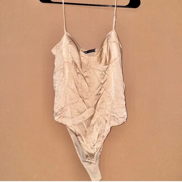 ZARA Women's Gold Bodysuit Dress - Size Medium - Excellent Condition - Picture 1 of 9